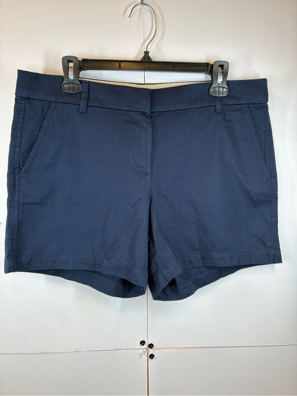 J. Crew Navy Chino Shorts Women’s Size 10 Flat Front Casual Preppy